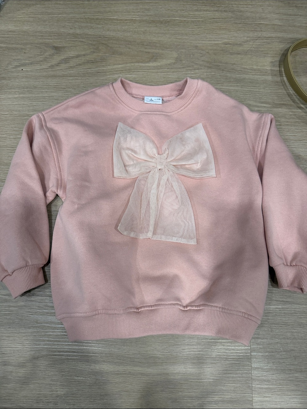 Zara Light Pink Sweatshirt with Sheer Bow